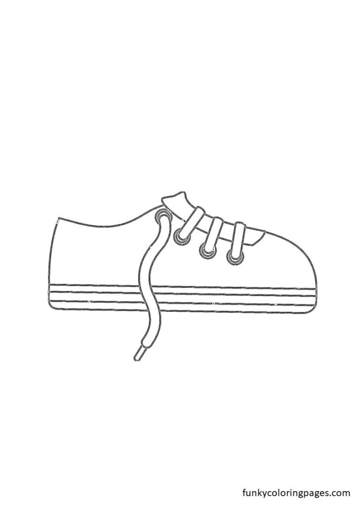 coloring page of a shoe