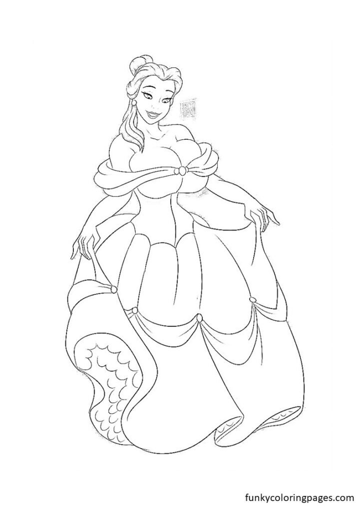 princess belle coloring page