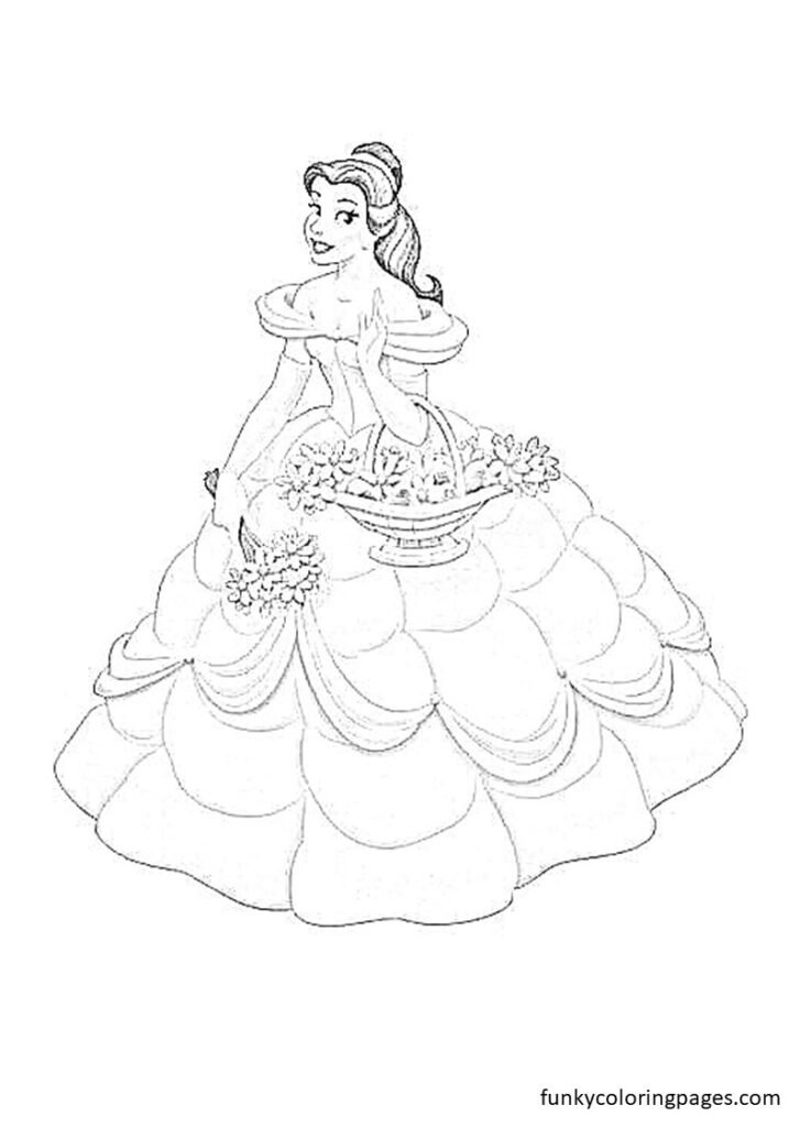 princess belle color page