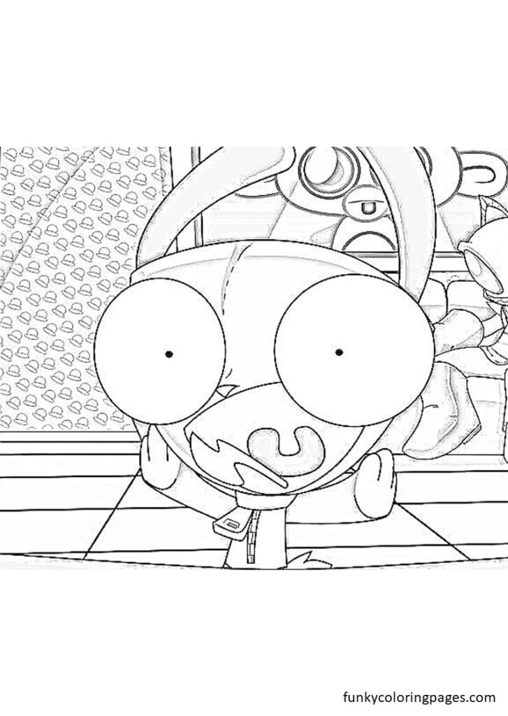 invader zim gir coloring pages