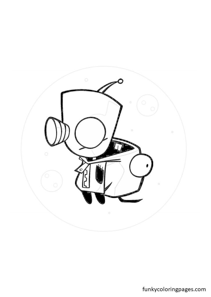 invader zim gir coloring pages