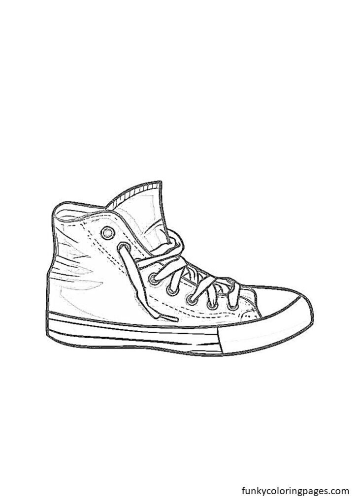 coloring page of a shoe