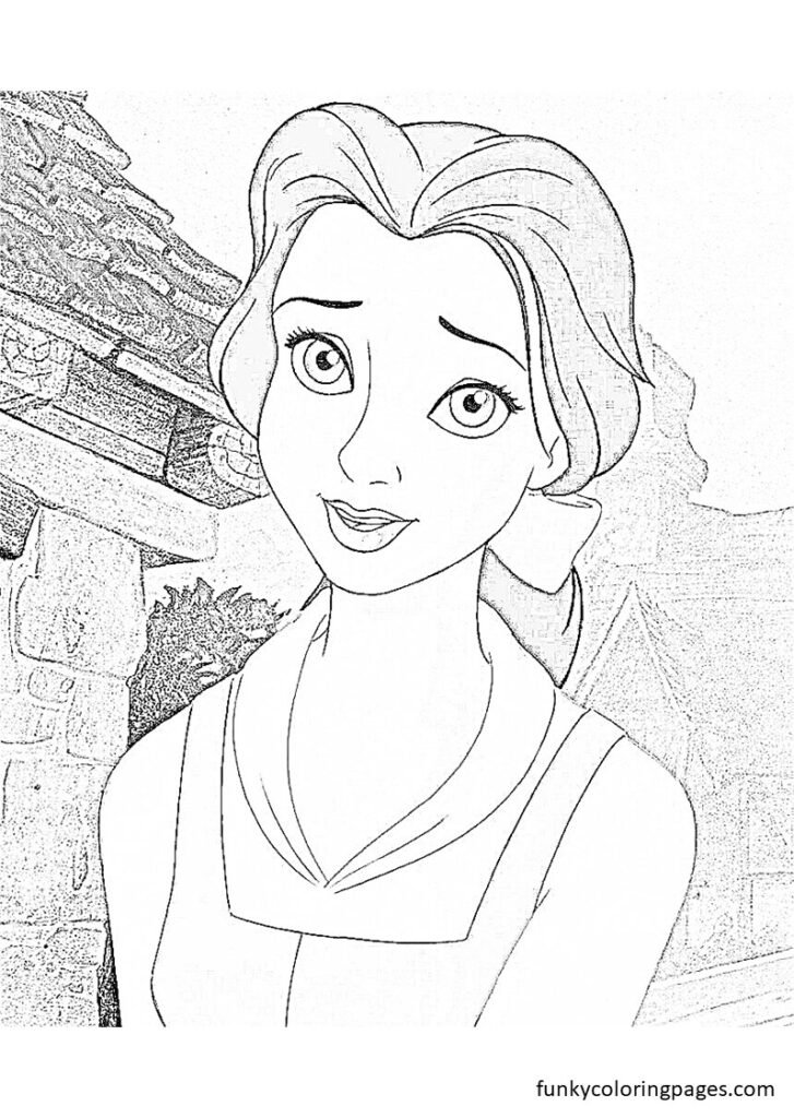 princess belle coloring page