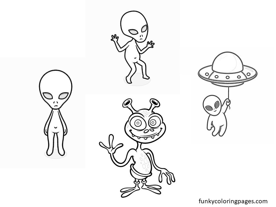 Alien Coloring Pages for Print and Download