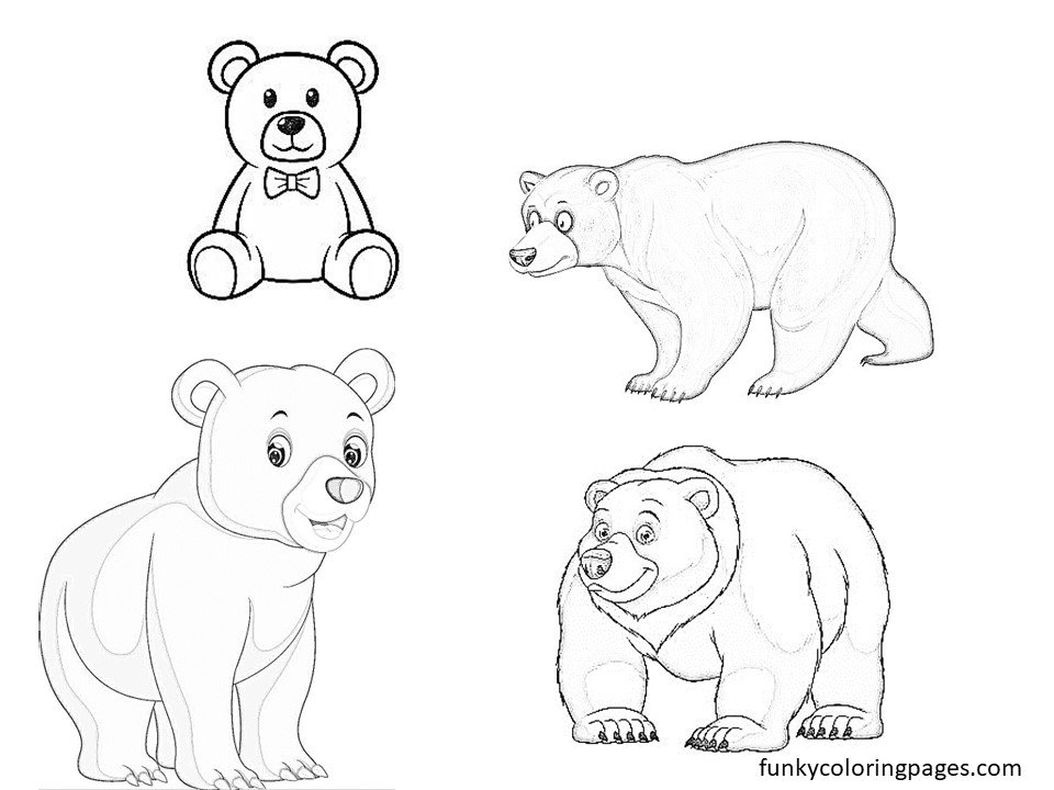 Bear Coloring Pages for Print and Download