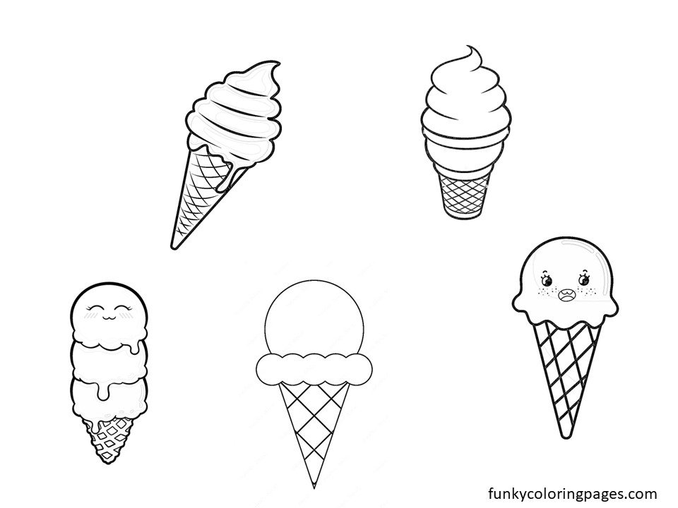 Ice Cream Coloring Pages for Download and Print for Free