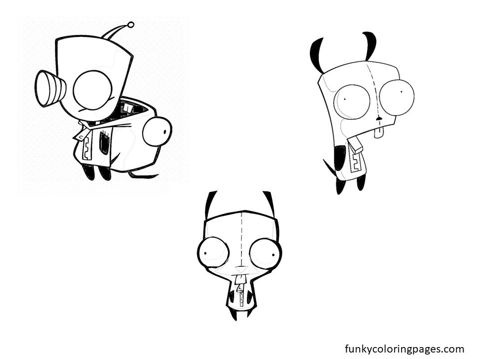 Invader Zim Gir Coloring Pages for Download and Print