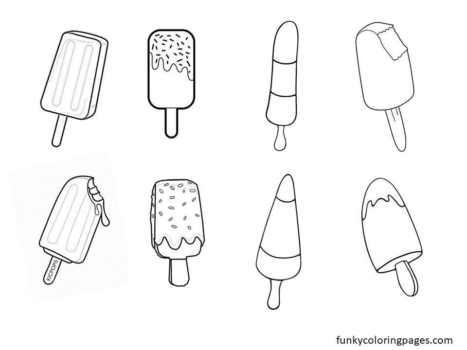 Popsicle Coloring Page for Free Download and Print
