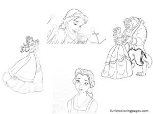 Princess Belle Coloring Pages for Download and Print