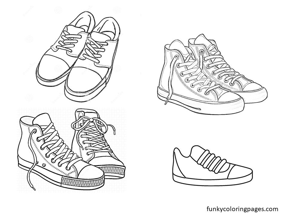 coloring page of a shoe for print and download