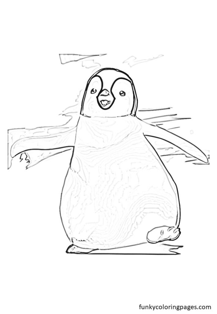 happy feet coloring pages